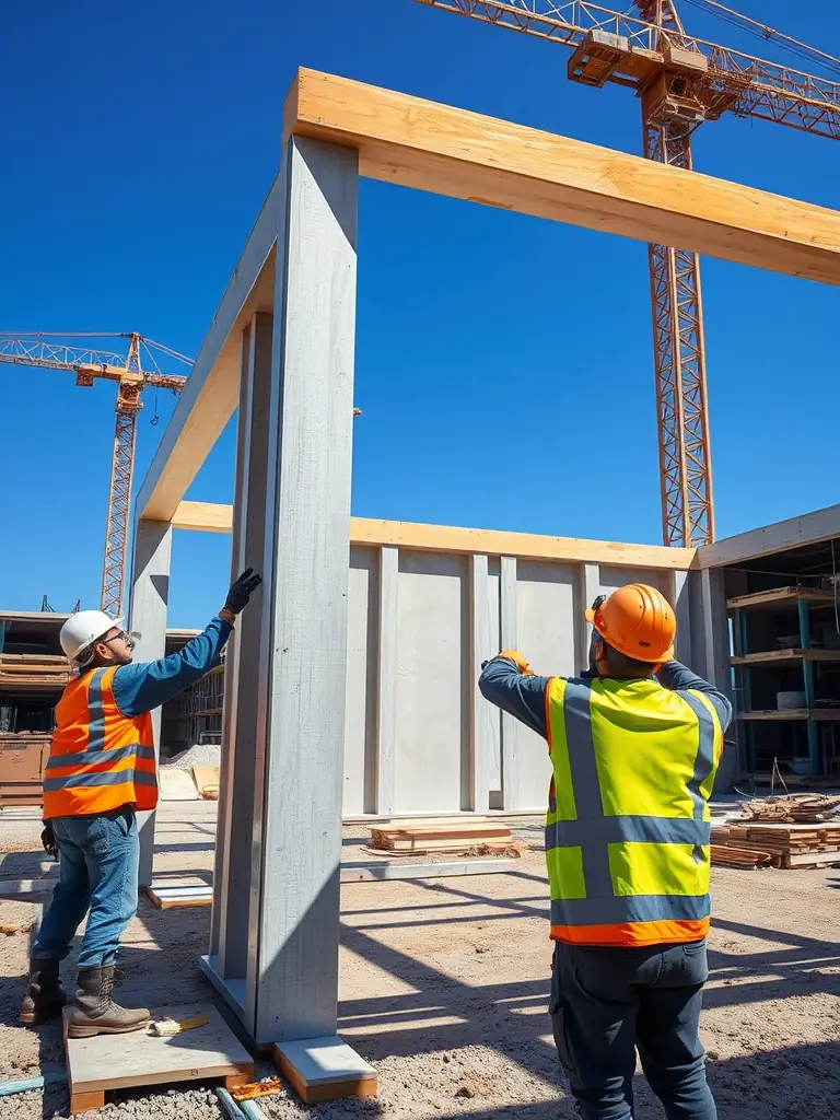 A photo of a construction site where a Pod Life container home is being installed, showcasing the speed and efficiency of the process.